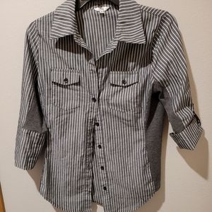 3/4 sleeve striped blouse
